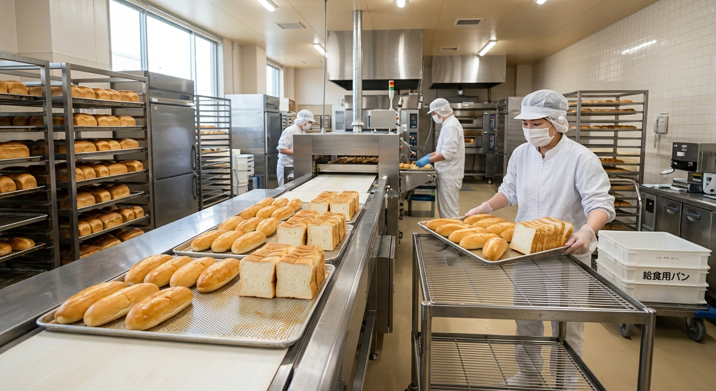 学校給食パン製造ライン